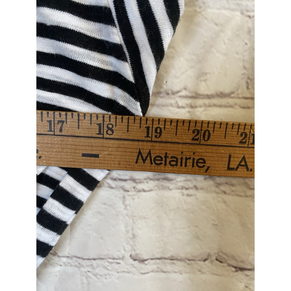 J Crew Midi Dress Womens Size XS  Black White‎ Striped Belted Cotton Casual - Picture 5 of 8